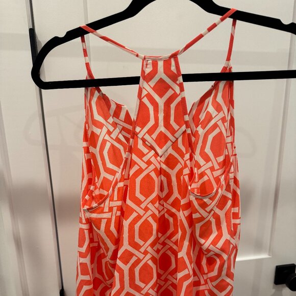 Alice & Trixie 60s Mod Print Tank Top, Pink & White Silk, XSmall - Picture 4 of 6